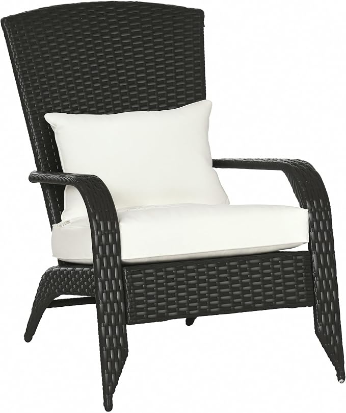 Outdoor Wicker Adirondack Chair, Weather Resistant Patio Seating - Image 2